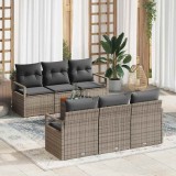 vidaXL Set de canapele pentru grădină 7 pcs Gri