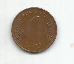 No(4) moneda-ROMANIA-1 leu 1993 foto