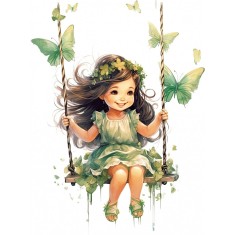 Sticker decorativ, Mica Printesa, Verde, 80 cm, 1268STK