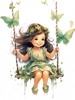 Sticker decorativ, Mica Printesa, Verde, 80 cm, 1268STK foto