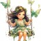 Sticker decorativ, Mica Printesa, Verde, 80 cm, 1268STK