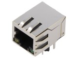 Conector RJ45 ecranat 8p8c cu LED pentru PCB - ADAM TECH