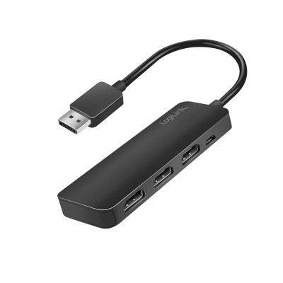 ADAPTOR video LOGILINK, splitter DisplayPort (T) la 3 x HDMI (M),rezolutie maxima UHD (3840 x 2160),1 x 4K/60 Hz + 2 x 30 Hz, conectori nichelati,60 H foto