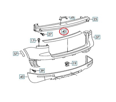 Bandou bara protectie Vw Touareg (7l), 10.2002-12.2006; Vw Touareg (7l2), 01.2007-04.2010, Spate, Aftermarket foto