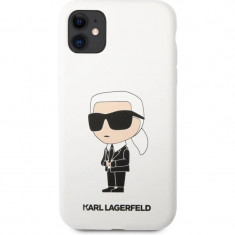 Husa Cover Karl Lagerfeld Liquid Silicone Ikonik pentru iPhone 11 White foto