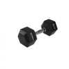 Gantera hexagonala cauciucata 17,5 kg Sportmann, antrenamente forta, fitness, brate, umeri, negru, maner ergonomic