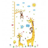Sticker autocolant metru masurare inaltime copii, Paradisul Girafei, diagrama inaltimii, Galben, 180 cm, antadesim&reg;