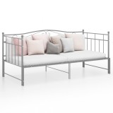 vidaXL Cadru pat canapea extensibilă, gri, 90x200 cm, metal