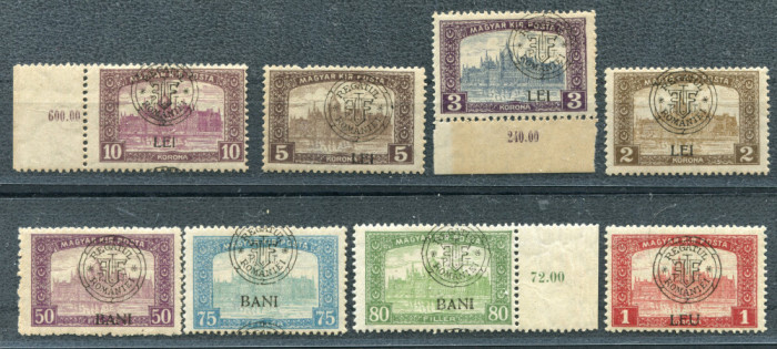 1919 , Mi 37 I - 44 I , Emisiunea Cluj / timbre PARLAMENT - serie MNH + MH