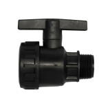 Cumpara ieftin Robinet din plastic cu bila, pentru teava picurare, negru, Nr-5401, FI+FE, 1&quot; x 1&quot;