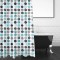 Perdea Duș, Model Cercuri, Culoare Multicolor, Dimensiune 180x180 cm, Material Poliester, 12 Inele Incluse