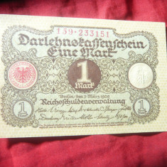 Bancnota Militara 1 Marca 1920 ,serie 3+6 cifre -Germania , cal.UNC
