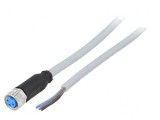 Cablu de conectare M8 PIN: 3 drept 2m mufă 60VAC 4A IP67