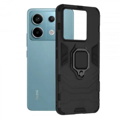 Husa Xiaomi Redmi Note 13 Pro 5G Poco X6 Antisoc cu Inel Negru Techsuit SS foto