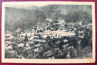 Manastirea Agapia - Vedere generala - 1939 - printata, circulata la Cernauti, timbru intact, stampile lizibile foto