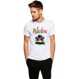 Tricou barbati alb - Exotic - L
