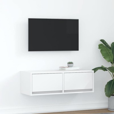 vidaXL Dulap TV alb 80x31x25,5 cm lemn prelucrat 861508 foto