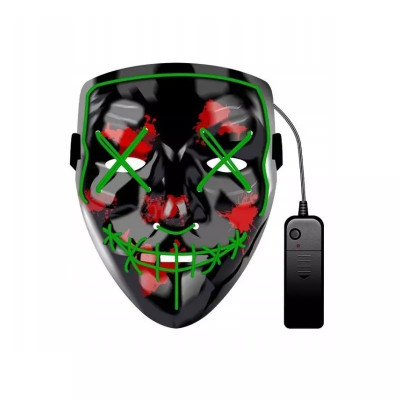 Masca Purge Horror cu LED, Gonga&amp;reg; Verde foto