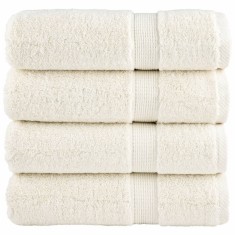 vidaXL Prosoape de m&acirc;ini premium SOLUND 4 buc. crem 50x100cm 600 gsm