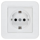 Priza simpla incastrabila SLIM, protectie copii, impamantare, SCHUKO 16A, 250V, alb