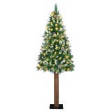 VidaXL Brad de Crăciun subțire cu 300 LED-uri Verde 210 cm PVC