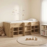 Cumpara ieftin Cadru de pat loft cu sertar cu raft 3 buc. Stejar Artizanal