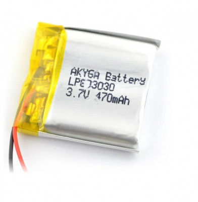 Acumulator Lithium Poliymer 06049 470mAh 1S 3.7V cablu 50mm 30x30x6mm AKYGA Battery foto