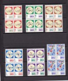 1964 LP 586 JOCURILE ALCANICE DE ATLETISM-BUCURESTI BLOCURI DE 4 TIMBRE MNH, Nestampilat