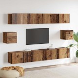 Cumpara ieftin Set comodă TV Pe perete 6 pcs Lemn vechi 100 x 30 x 30 cm lemn