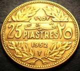 Cumpara ieftin Moneda exotica 25 PIASTRES - LIBAN, anul 1952 * cod 2704, Asia