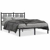Cadru de pat metalic cu tablie, negru, 120x190 cm GartenMobel Dekor, vidaXL