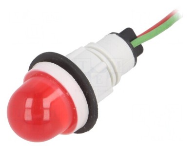 Lampă LED Control Roșie 24V &amp;Oslash;13mm Plastic foto