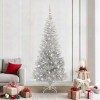 VidaXL Brad de Crăciun cu 300 LED cu suport Argintiu 210 cm PET 3396685