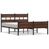 Cumpara ieftin Cadru de pat metalic fara saltea, stejar maro, 160x200 cm