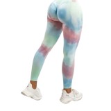 Colanti multicolor, cu push up, Verde-Albastru-Rosu, S