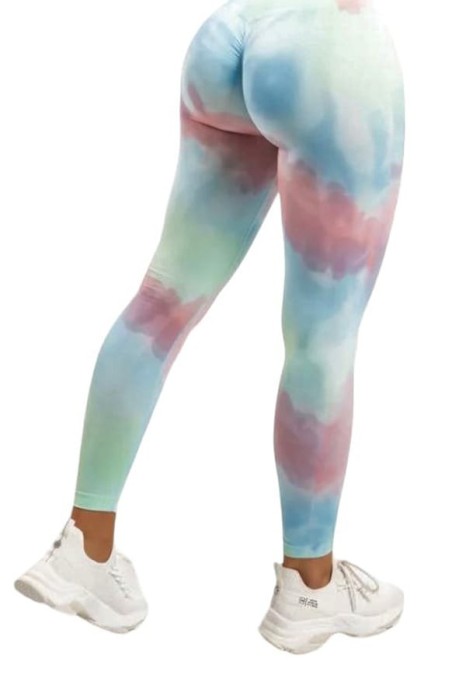 Colanti multicolor, cu push up, Verde-Albastru-Rosu, S