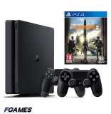 Consola Sony Playstation 4 Slim Ps4 1tb + Doua Controllere + Tom Clancy&amp;#x2019;s The Division 2 PlayStation 4, Second-Hand