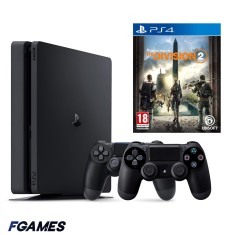 Consola Sony Playstation 4 Slim Ps4 1tb + Doua Controllere + Tom Clancy&amp;#x2019;s The Division 2 PlayStation 4, Second-Hand