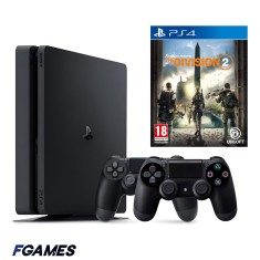 Consola Sony Playstation 4 Slim Ps4 500gb + Doua Controllere + Tom Clancy&amp;#x2019;s The Division 2 PlayStation 4, Second-Hand