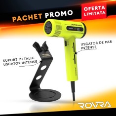 Pachet promo - ROVRA - Uscator de par Intense Verde + Suport uscator
