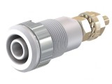 Soclu Banană 4mm Alb Aurit cu Izolație 32A 1kV