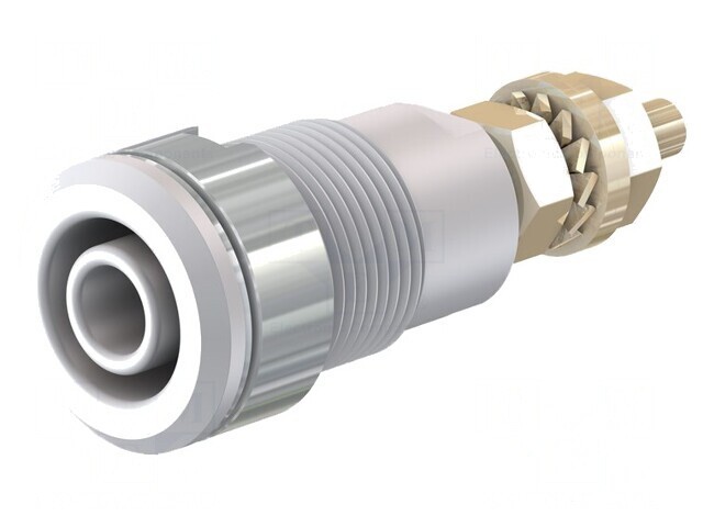 Soclu Banană 4mm Alb Aurit cu Izolație 32A 1kV