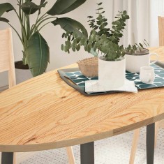 vidaXL Blat de masă 140x60x2 cm lemn masiv de stejar oval 4009040