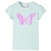Tricou de copii m&acirc;neci tip șapcă, verde mentă, 140, vidaXL