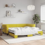 vidaXL Pat de zi cu extensie, galben, 100x200 cm, catifea