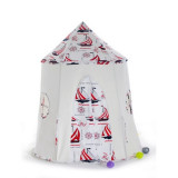 Cort joaca copii stil Teepee Tent XXL Sailing BathVision, 110x110x146 Rosu