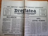 Ziarul dreptatea 16 mai 1990-apel catre romani