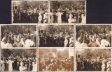 P941 Lot de 8 poze horă cu lăutari la sat, Rom&acirc;nia interbelică