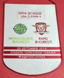 Fanion (protocol) meci fotbal METALOGLOBUS - RAPID BUCURESTI (29.09.2019 - Liga 2-a etapa 9)