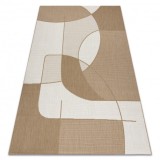 FLAT 48982265 Covor sisal Geometric - culoare bej natural paie, sfoara, 140x200 cm